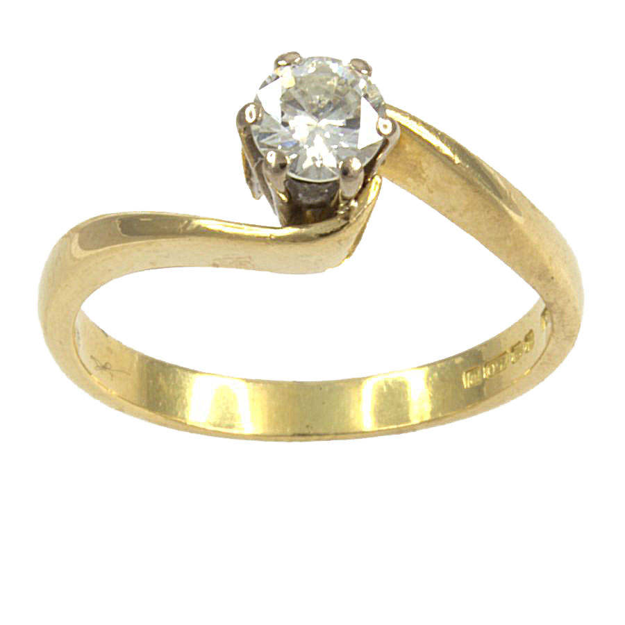 18ct gold Diamond Solitaire Ring size K½